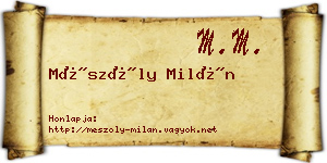 Mészöly Milán névjegykártya
