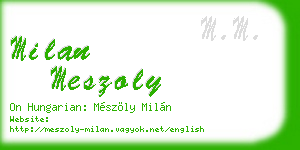 milan meszoly business card