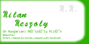 milan meszoly business card